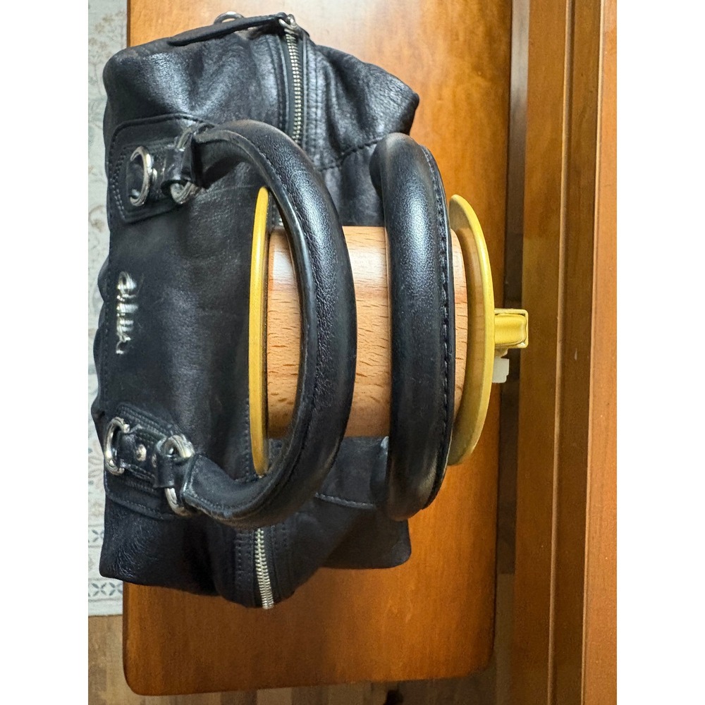 Coach Ashley Black Leather Satchel Magenta Interior Silver Hardware Shoulder Bag - Picture 10 of 10